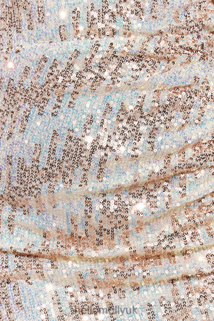 Clothing Hello Molly Sparkly Eyes Sequin Midi Dress Champagne 866R45162