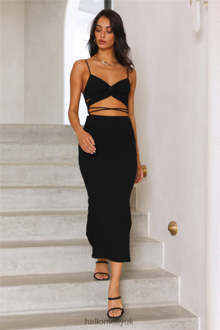 Clothing Hello Molly Spinning Around Me Midi Dress Black 866R44448