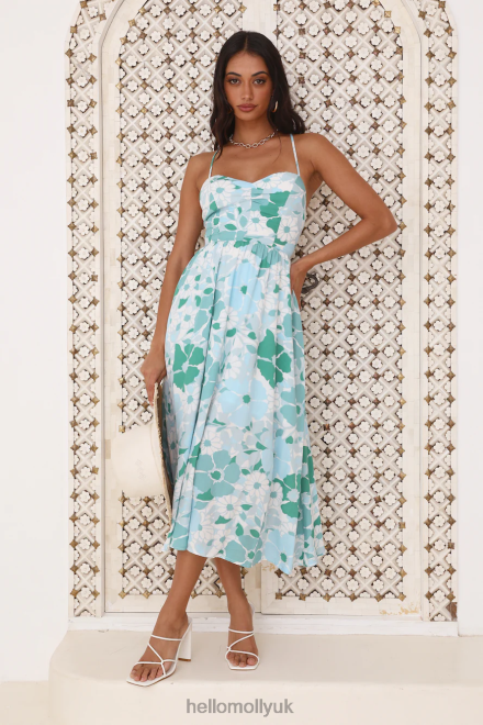 Clothing Hello Molly Stay By Your Side Midi Dress Blue 866R44684