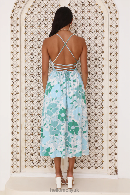 Clothing Hello Molly Stay By Your Side Midi Dress Blue 866R44684