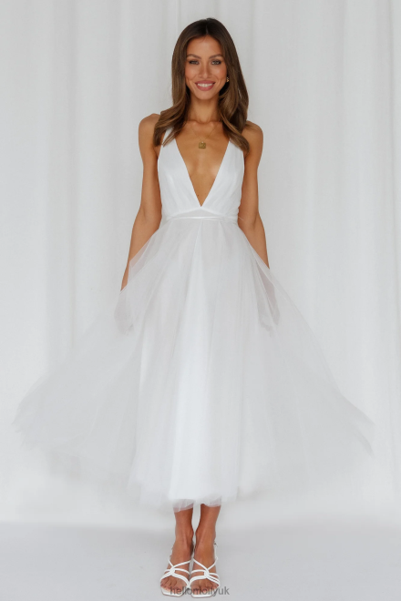 Clothing Hello Molly Summer Cinderella Midi Dress White 866R43446