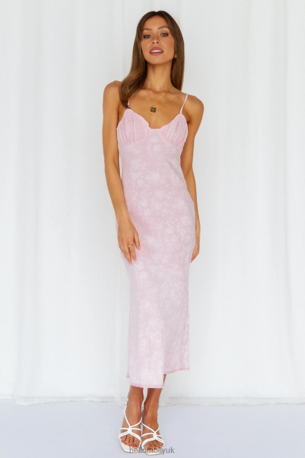 Clothing Hello Molly Sunbathing Sunflower Midi Dresses Pink 866R44002