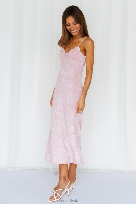 Clothing Hello Molly Sunbathing Sunflower Midi Dresses Pink 866R44002