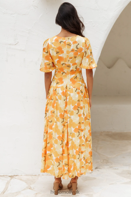 Clothing Hello Molly Sunlight Wondering Midi Dress Yellow 866R44646