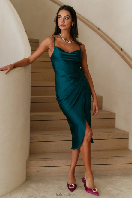 Clothing Hello Molly Sweet Danger Midi Dress Dark Green 866R43780