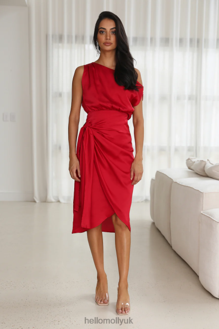 Clothing Hello Molly Hush Hush Midi Dress Red 866R44504