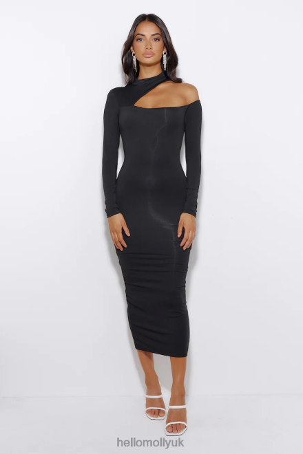 Clothing Hello Molly Late But Fashionable Midi Dress Black 866R45340