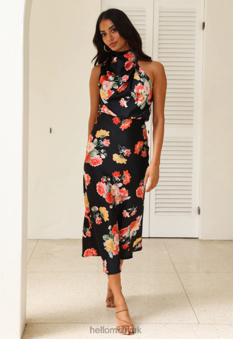 Clothing Hello Molly Let the Adventures Begin Midi Dress Black 866R45412