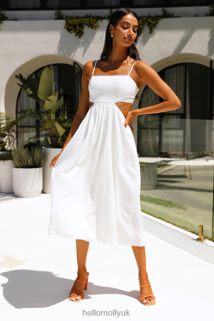 Clothing Hello Molly Lovely Ride Midi Dress White 866R43932
