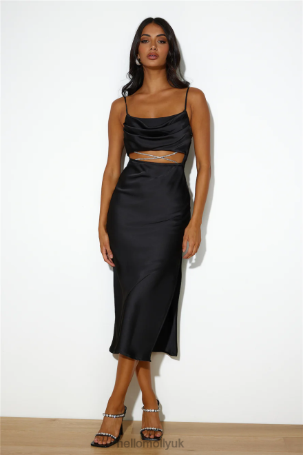 Clothing Hello Molly Sparkle Love Midi Dress Black 866R44650
