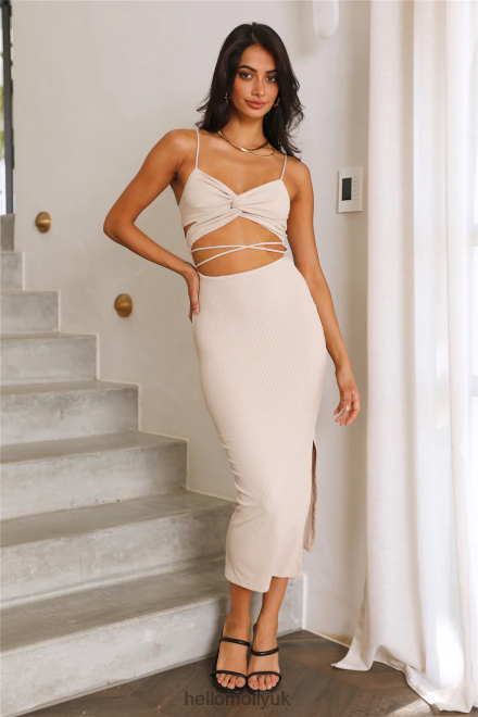 Clothing Hello Molly Spinning Around Me Midi Dress Light Brown 866R45130