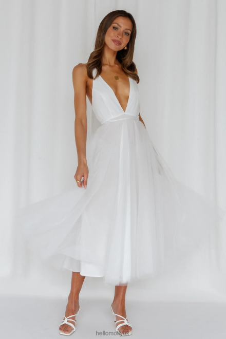 Clothing Hello Molly Summer Cinderella Midi Dress White 866R43446