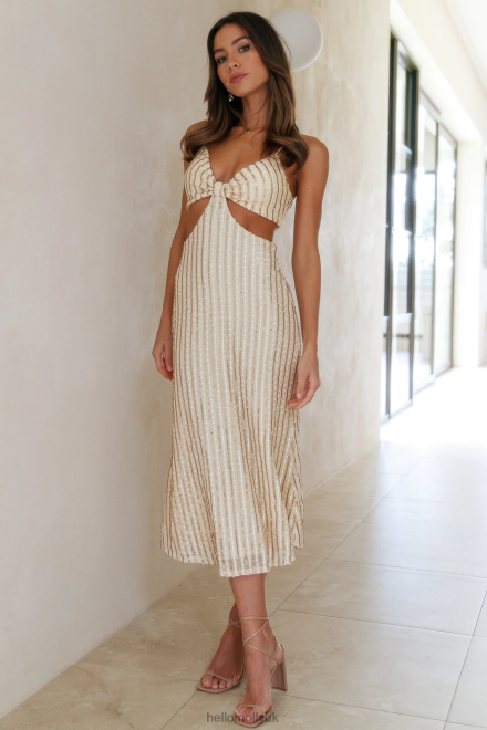 Clothing Hello Molly Sparkling Love Midi Dress Gold Sequin 866R44224